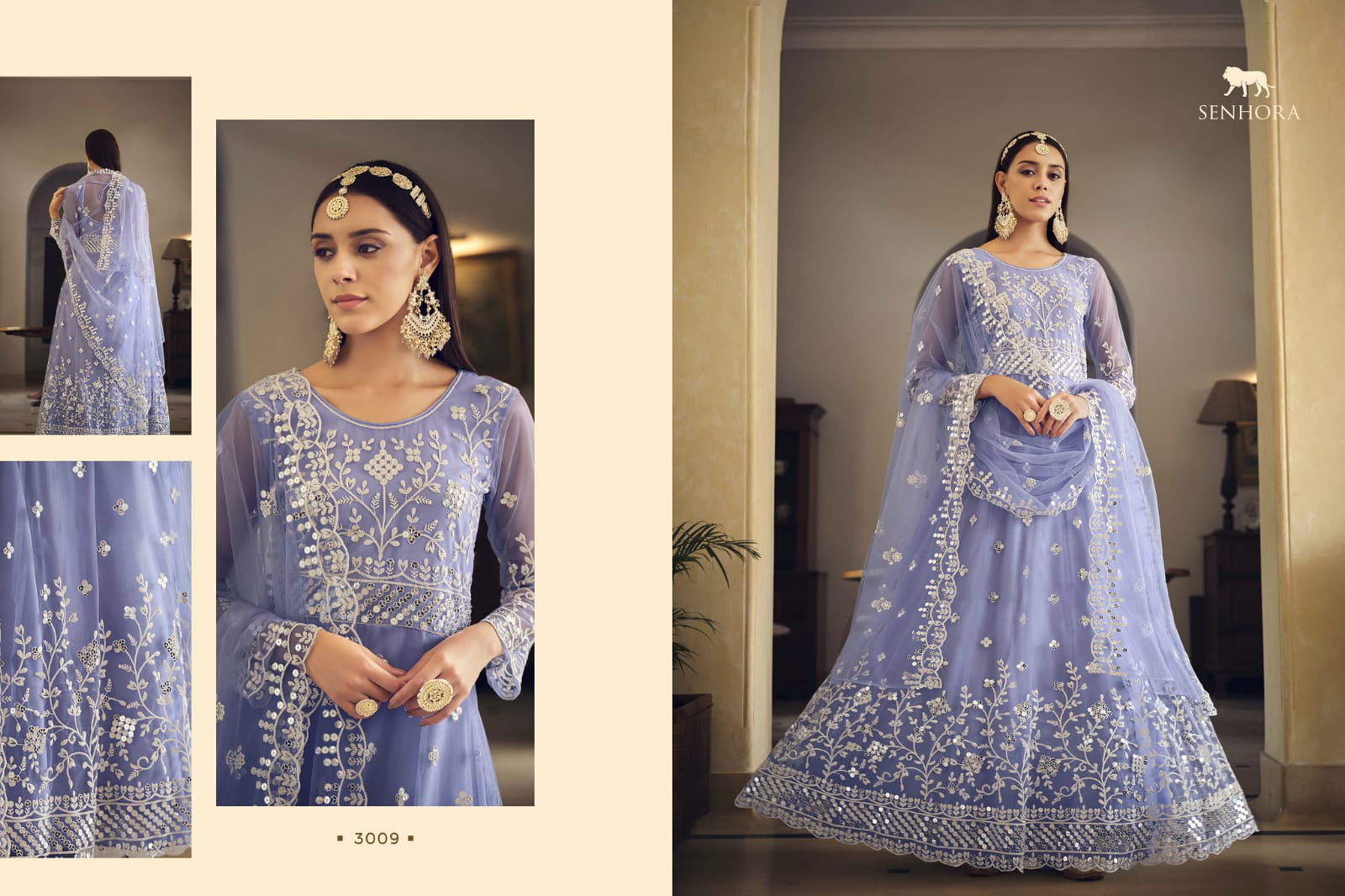 Senhora By Sarika Butterfly Net Gown Dress Material Catalog